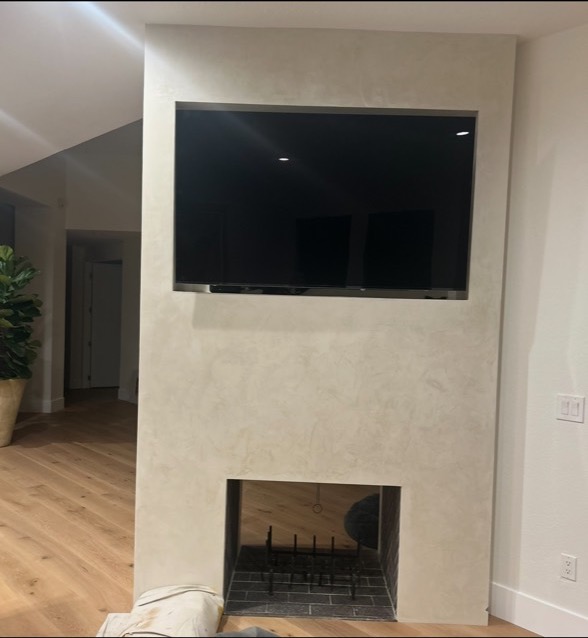 Finished MantelMount fireplace installation
