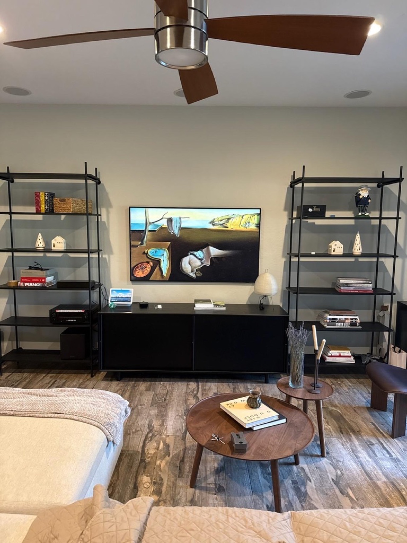 Frame TV in mid-century room