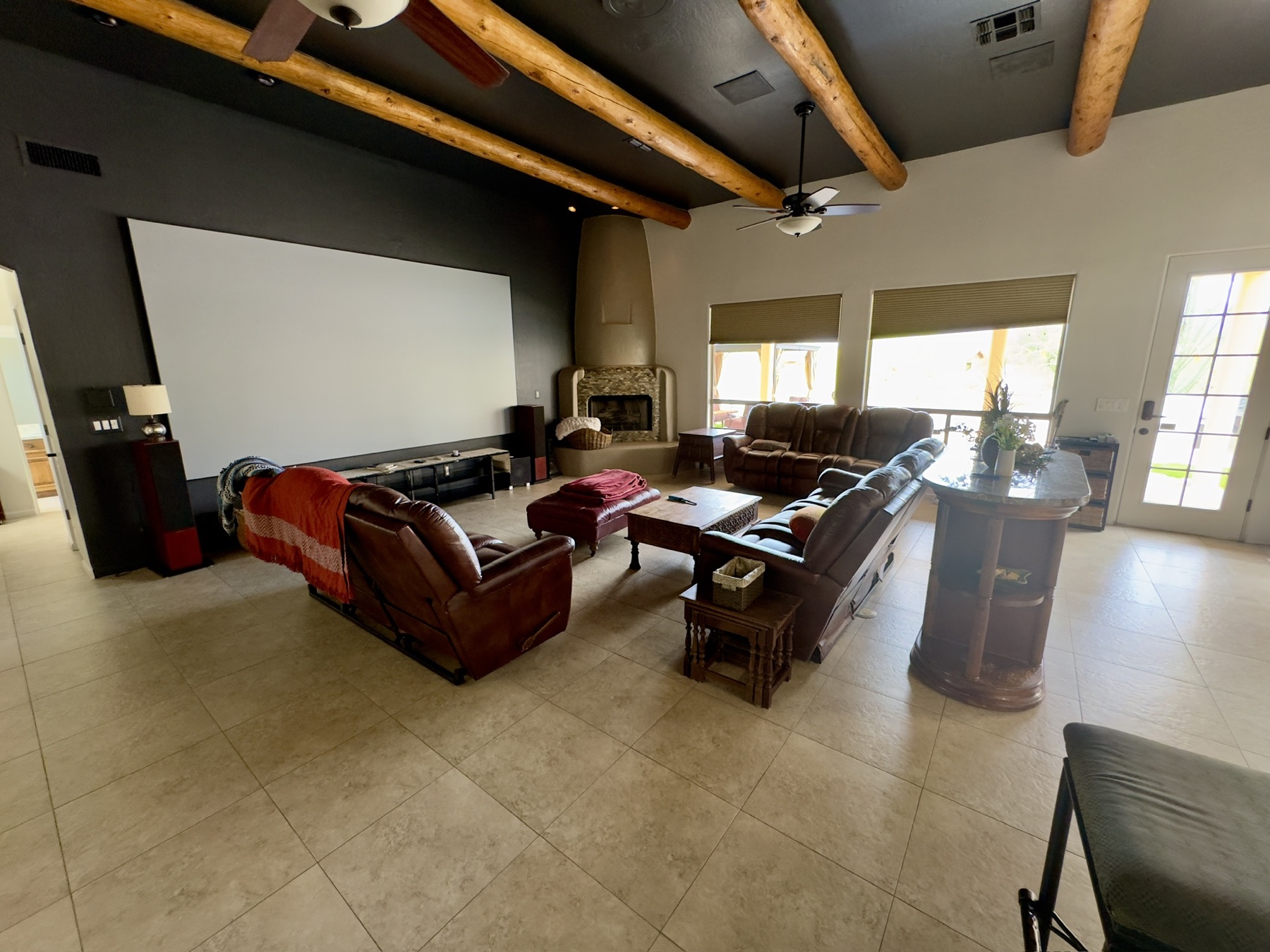 Home theater projector and projection screen