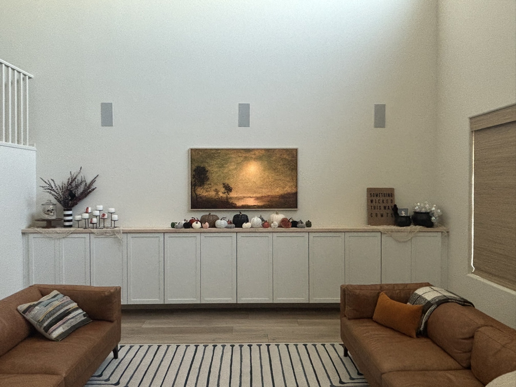 Wide room art TV installation